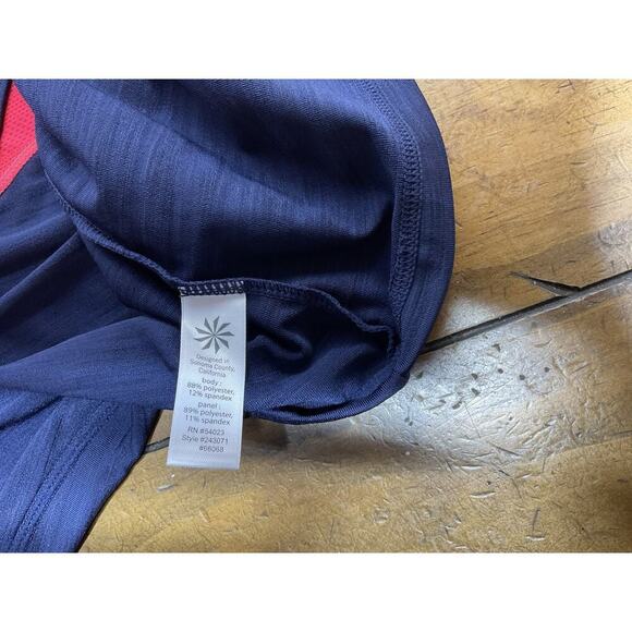 Athleta Women’s Racerback Tank Top Size Small Pink Blue Mesh Panels - Picture 6 of 7